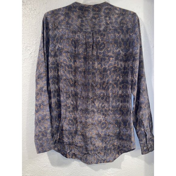 Equipment Femme Lynn Mischievous Leopard Print Blouse Small Brown - Picture 7 of 8
